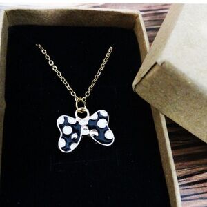 🌷Silver and black Mini Mouse bow necklace